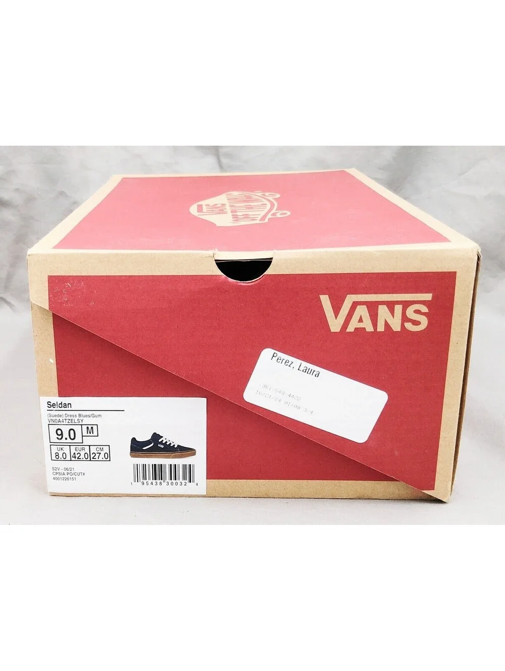 Vans Seldan VN0A4TZELSY Mens 9 Dress Blues Navy Suede Gum Shoes w/ Box